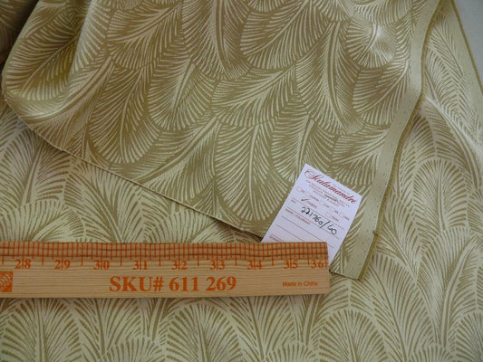 Scalamandre Feather Leaf Greige Reversible Grey Beige Animal Bird Foliage Cotton Damask MSRP USD 200/yard