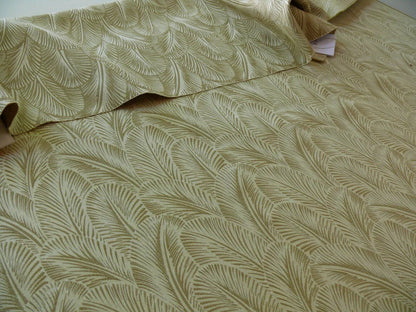 Scalamandre Feather Leaf Greige Reversible Grey Beige Animal Bird Foliage Cotton Damask MSRP USD 200/yard