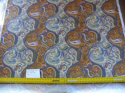 Scalamandre Ashkhabad Grey Watkins Multi On Orange Red Green Arabesque Paisley Old World Weavers Print MSRP USD 244/Y