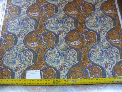 Scalamandre Ashkhabad Grey Watkins Multi On Orange Red Green Arabesque Paisley Old World Weavers Print MSRP USD 244/Y