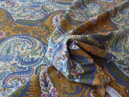 Scalamandre Ashkhabad Grey Watkins Multi On Orange Red Green Arabesque Paisley Old World Weavers Print MSRP USD 244/Y