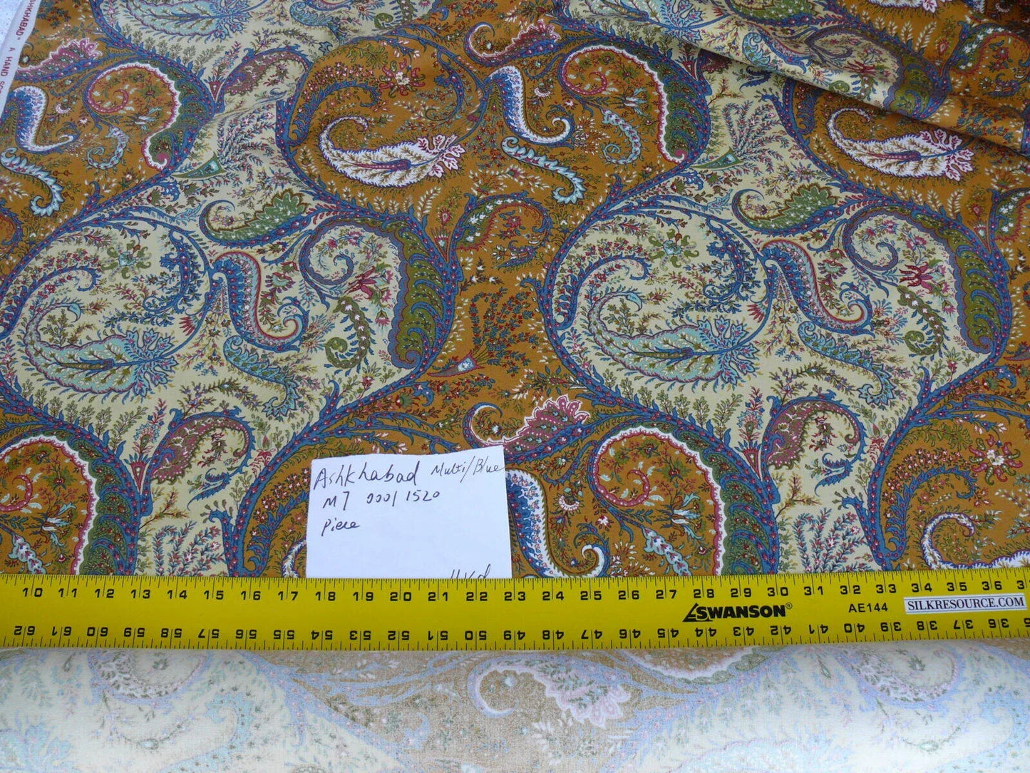 Scalamandre Ashkhabad Grey Watkins Multi On Orange Red Green Arabesque Paisley Old World Weavers Print MSRP USD 244/Y