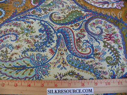 Scalamandre Ashkhabad Grey Watkins Multi On Orange Red Green Arabesque Paisley Old World Weavers Print MSRP USD 244/Y