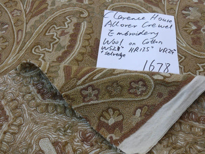 Old World Weavers Shaldar Crewel Allover Medallion Crewel Beige Oatmeal On Natural Wool On Cotton MSRP USD 708/yard