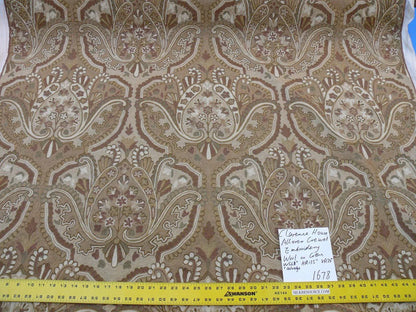 Old World Weavers Shaldar Crewel Allover Medallion Crewel Beige Oatmeal On Natural Wool On Cotton MSRP USD 708/yard