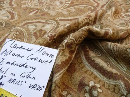 Old World Weavers Shaldar Crewel Allover Medallion Crewel Beige Oatmeal On Natural Wool On Cotton MSRP USD 708/yard