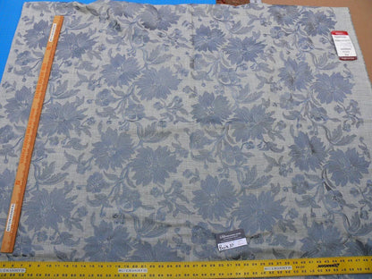6 Berkbox37 Length Scalamandre Nina Chambray Blue Linen Flower Power Embroidery 2.4y MSRP USD 300+/Y