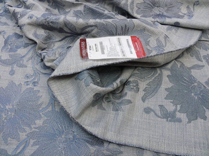 6 Berkbox37 Length Scalamandre Nina Chambray Blue Linen Flower Power Embroidery 2.4y MSRP USD 300+/Y