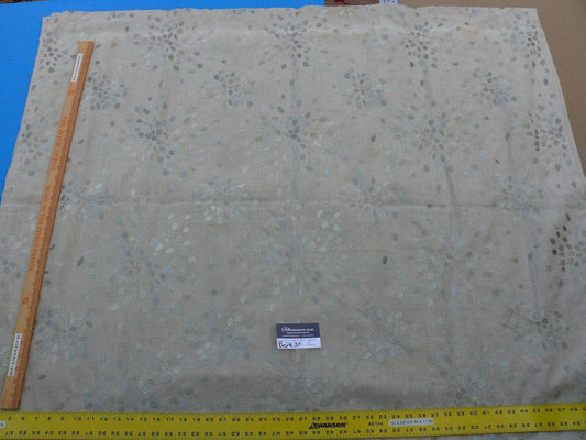 7 Berkbox37 Length Scalamandre Hinson Firefly Natural By Albert Hadley Linen Flower Power Embroidery Beige Brown 2.4y MSRP USD 390/Y