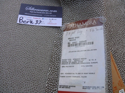 8 Berkbox37 Length Scalamandre Amber Wide In Mocha Brown Coffee Woven Shark Skin Polka Dots 2.4y MSRP USD 200++/Y