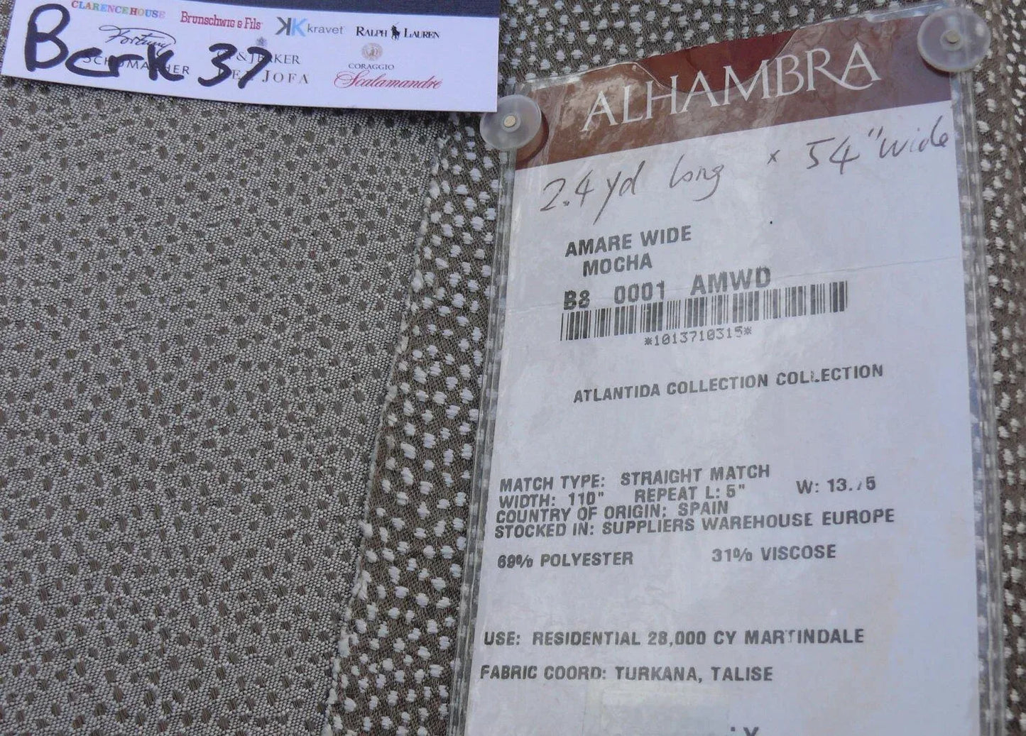 8 Berkbox37 Length Scalamandre Amber Wide In Mocha Brown Coffee Woven Shark Skin Polka Dots 2.4y MSRP USD 200++/Y