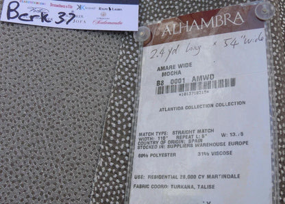 8 Berkbox37 Length Scalamandre Amber Wide In Mocha Brown Coffee Woven Shark Skin Polka Dots 2.4y MSRP USD 200++/Y