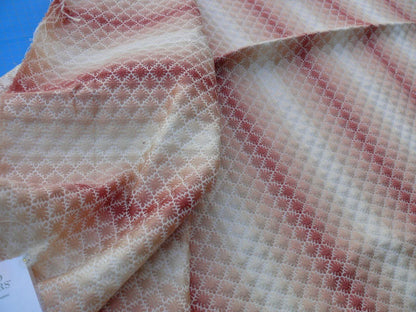 10 Berkbox37 Length Scalamandre Pisana Coral Pink Woven Daisy Ombre Stripe 1.2y MSRP USD 404/Y