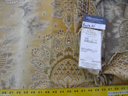 11 Berkbox37 Length Scalamandre Teodora Ochre Renaissance Silk Damask Gold Yellow White 2.4y MSRP USD 338/Y