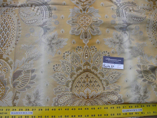 11 Berkbox37 Length Scalamandre Teodora Ochre Renaissance Silk Damask Gold Yellow White 2.4y MSRP USD 338/Y