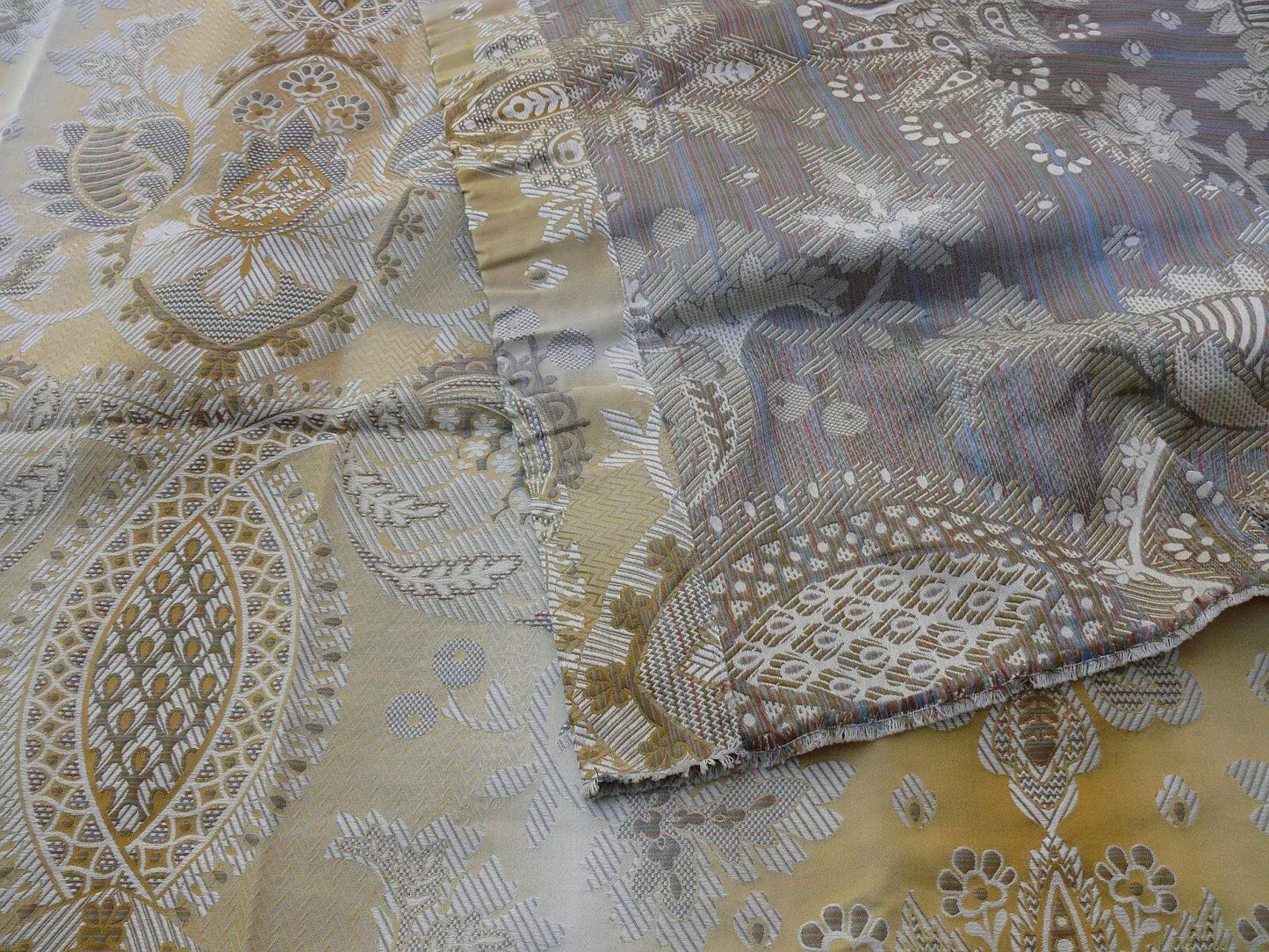 11 Berkbox37 Length Scalamandre Teodora Ochre Renaissance Silk Damask Gold Yellow White 2.4y MSRP USD 338/Y
