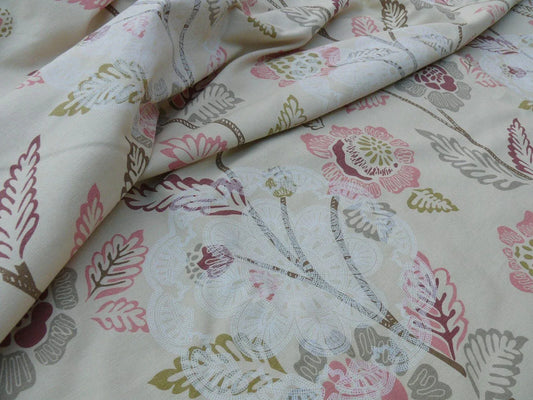 12 Berkbox37 Length Scalamandre Chester Square Rose Pink Cotton Print 2.4y MSRP USD 190/Y