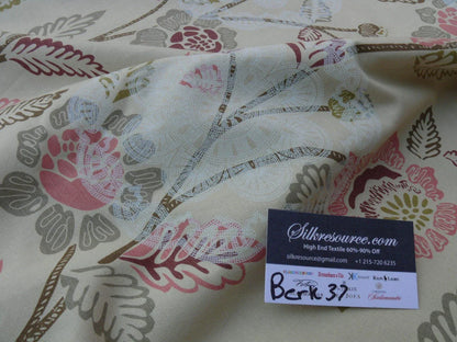 12 Berkbox37 Length Scalamandre Chester Square Rose Pink Cotton Print 2.4y MSRP USD 190/Y