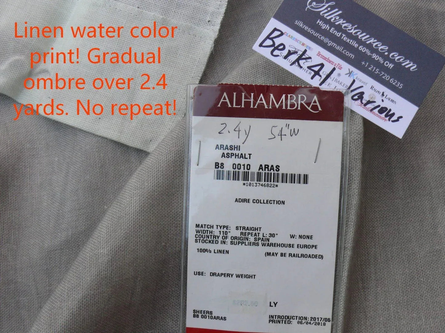 1 Berkbox41 Scalamandre Length Arashi Asphalt Gray  2.4yard 54”w