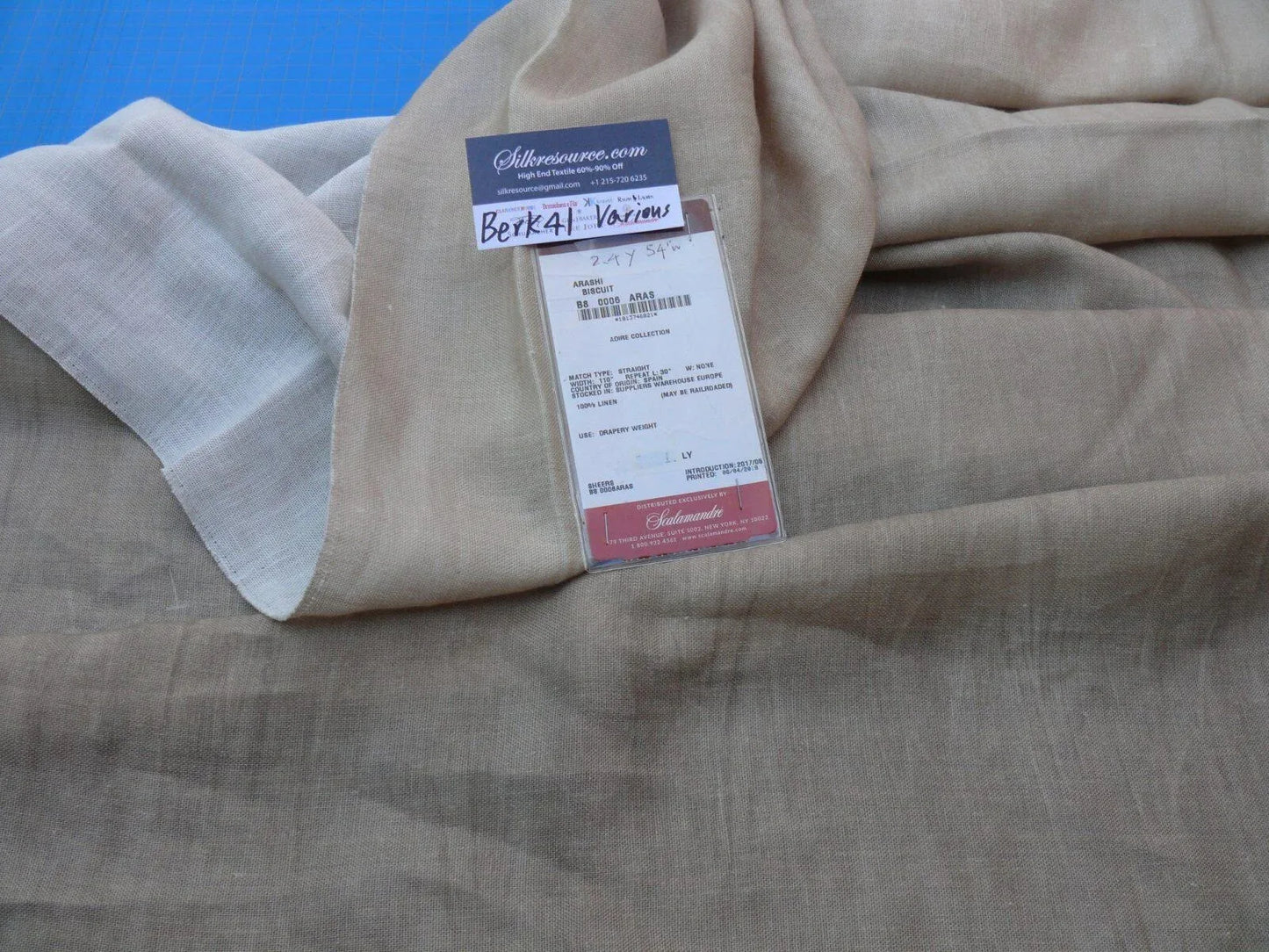 3 Berkbox41 Scalamandre Length Arashi Biscult Beige White 2.4yards 54”w MSRP USD 200+/yard