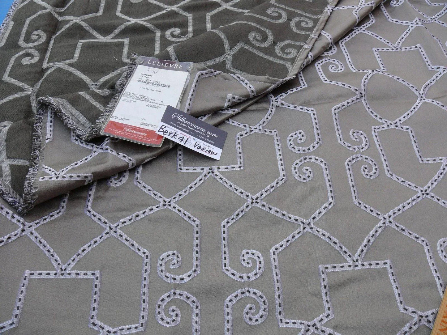 4 Berkbox41 Scalamandre Length Camondo Etain Gray White  2.4yard MSRP USD 440/yard