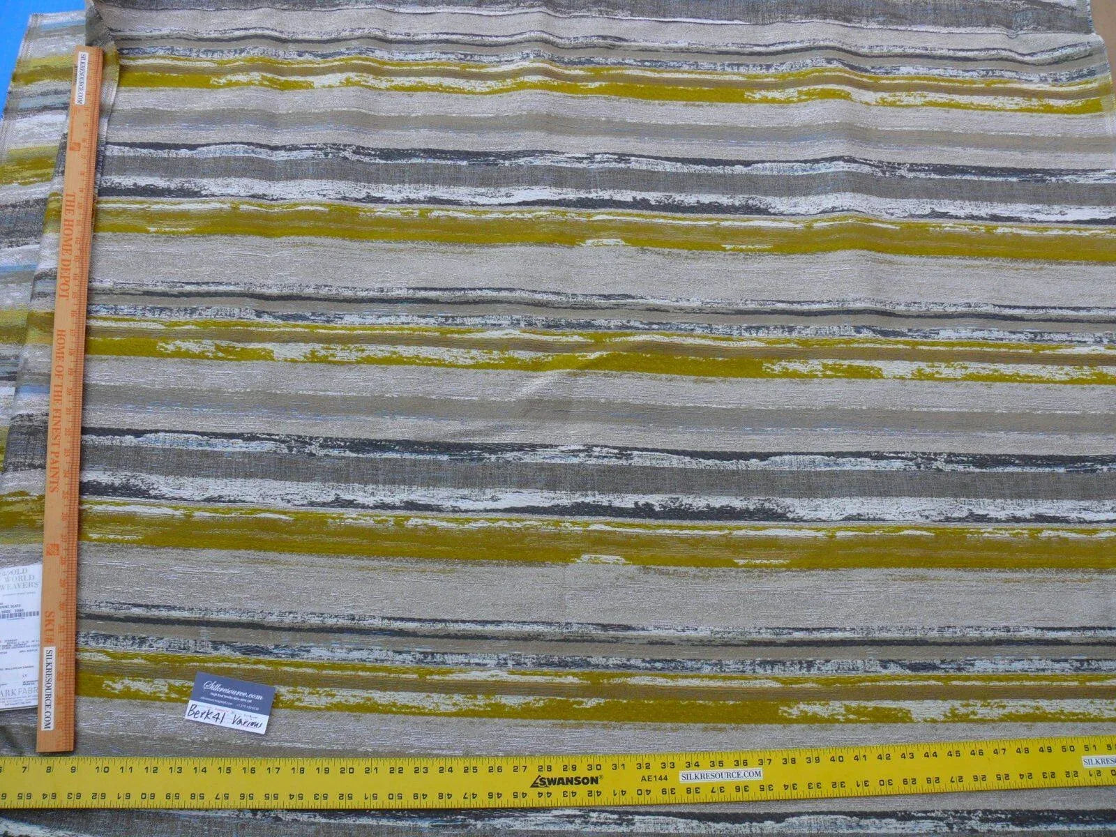 Scalamandre Stria - Citrine Slate Yellow Gray