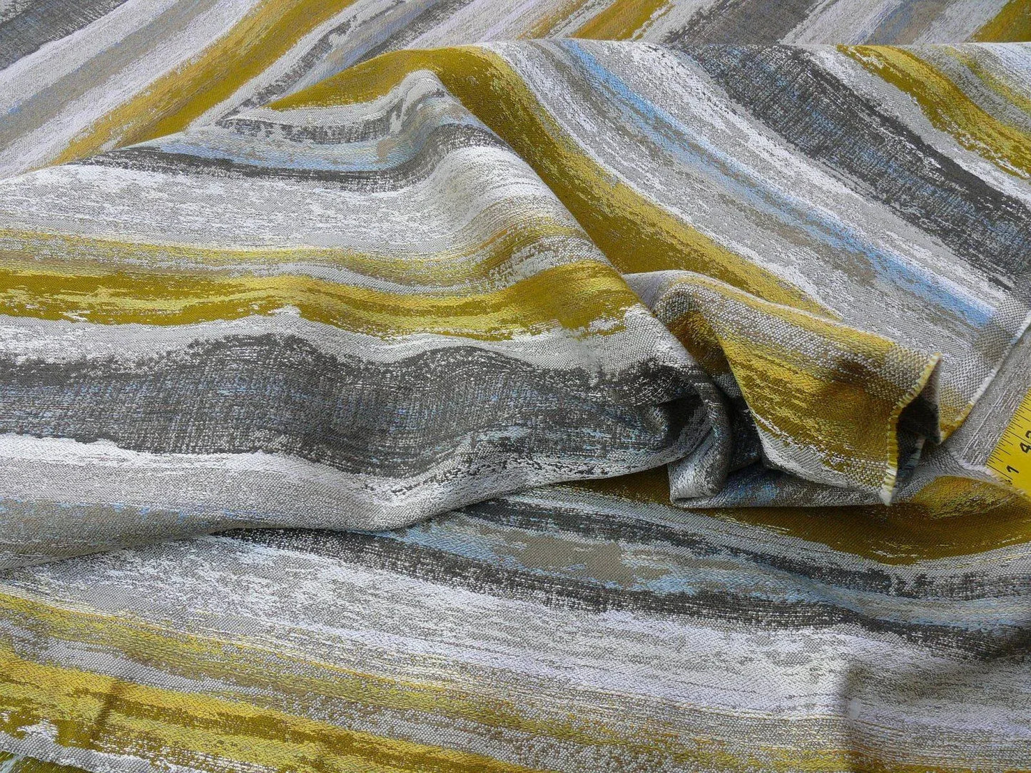 7 Berkbox41 Scalamandre Length Stria Citrine Slate Yellow Gray 2.4yd