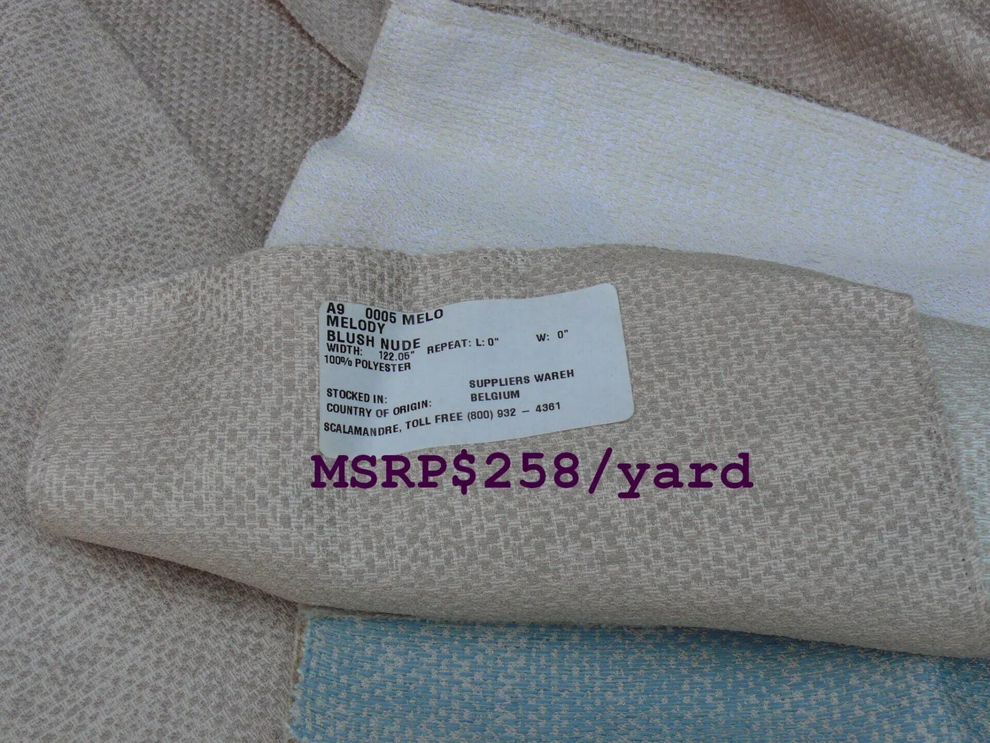 1 Berkbox45 Scalamandre 2.4 Yards "melody" Blush/nude