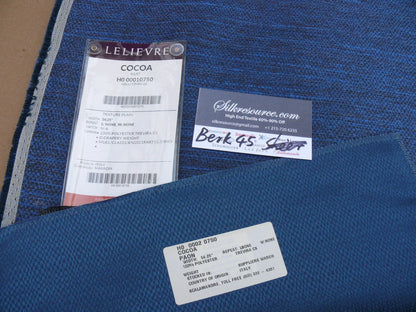 3 Berkbox45 Scalamandre 2.4 Yards "cocoa" Blue And Black Reversible