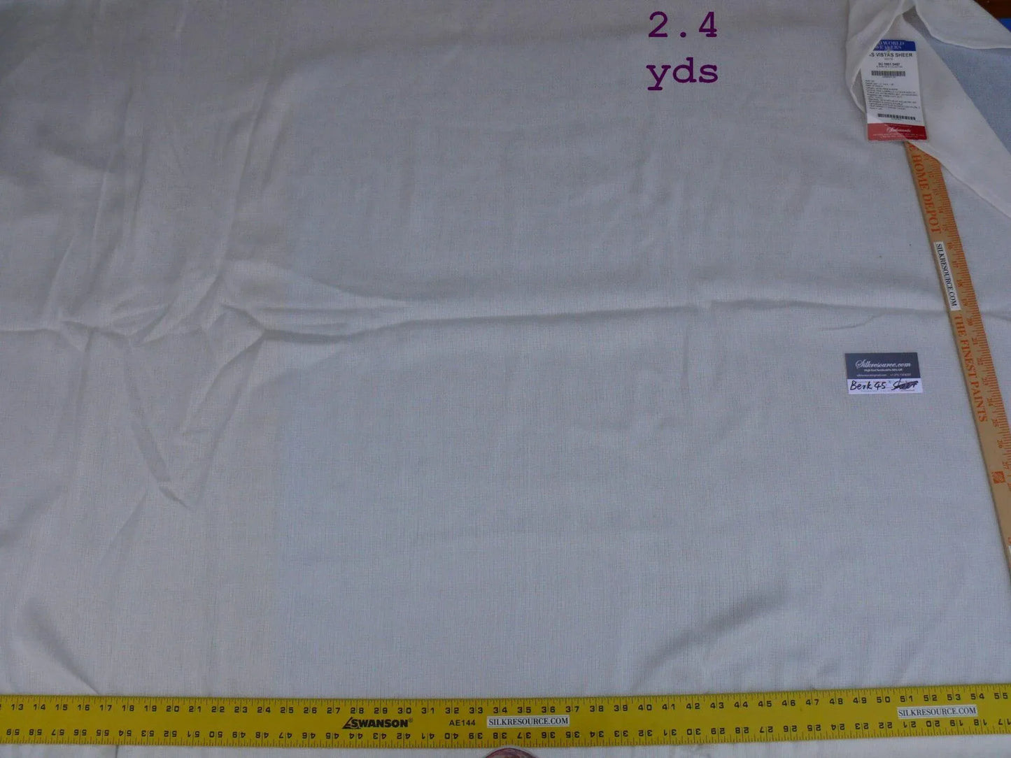 5 Berkbox45 Scalamandre 2.4 Yards "las Vistas" Sheer White