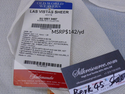 5 Berkbox45 Scalamandre 2.4 Yards "las Vistas" Sheer White