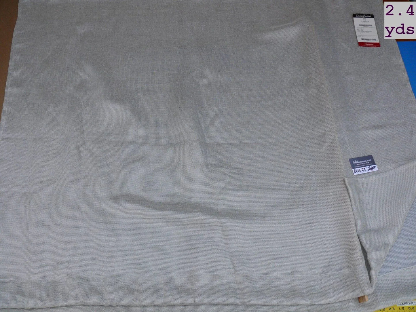 7 Berkbox45 Scalamandre 2.4 Yards "big" Silver Linen Blend