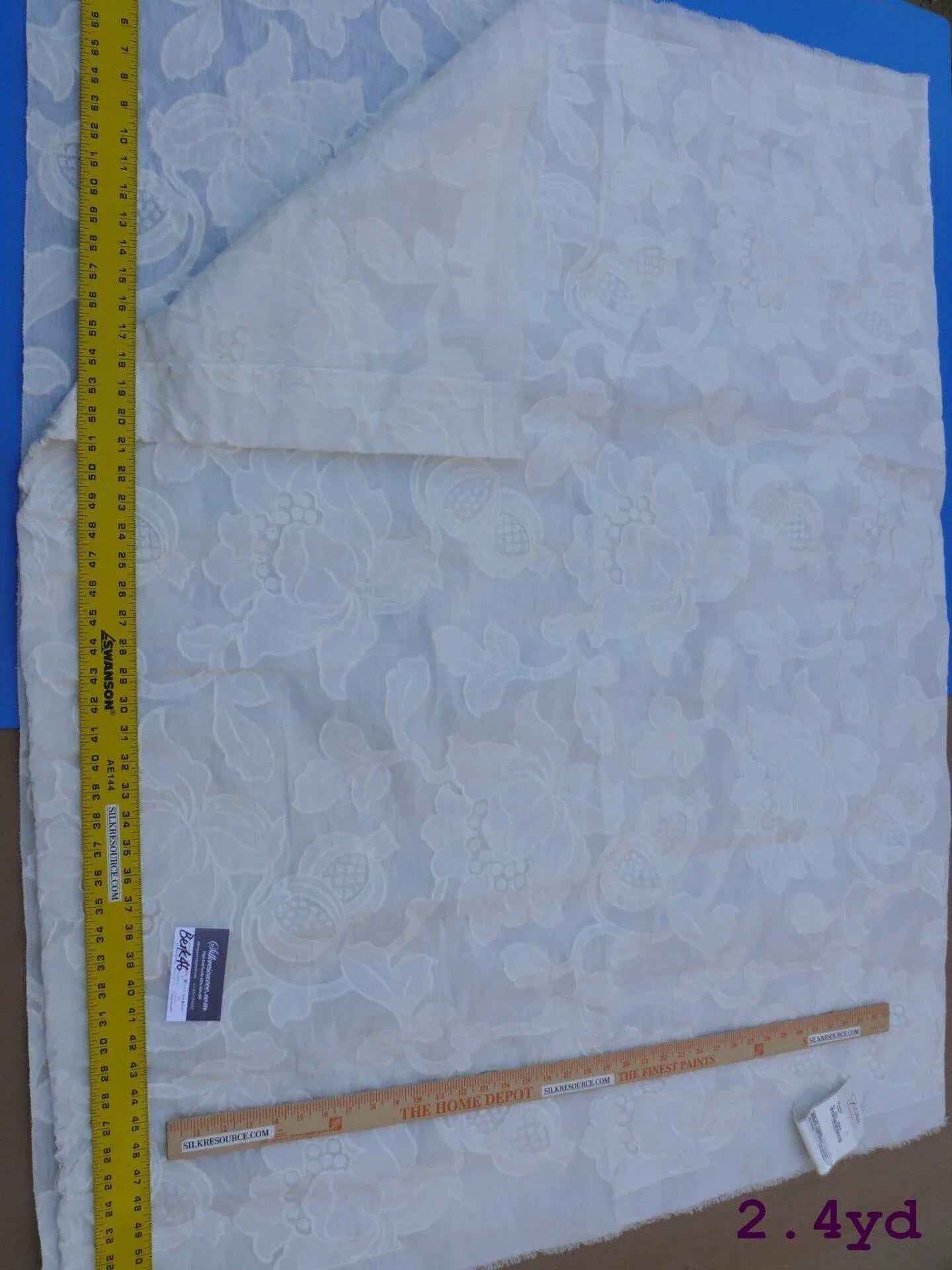 4 Berkbox46 Scalamandre 2.4 Yards "granada" Ivory Semi Sheers Embroidery Linen Blend MSRP USD 286/Y