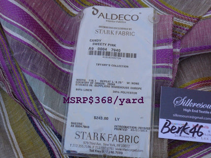 6 Berkbox46 Scalamandre 2.4 Yards "candy" Sweety Pink, Linen Blend, Sheers
