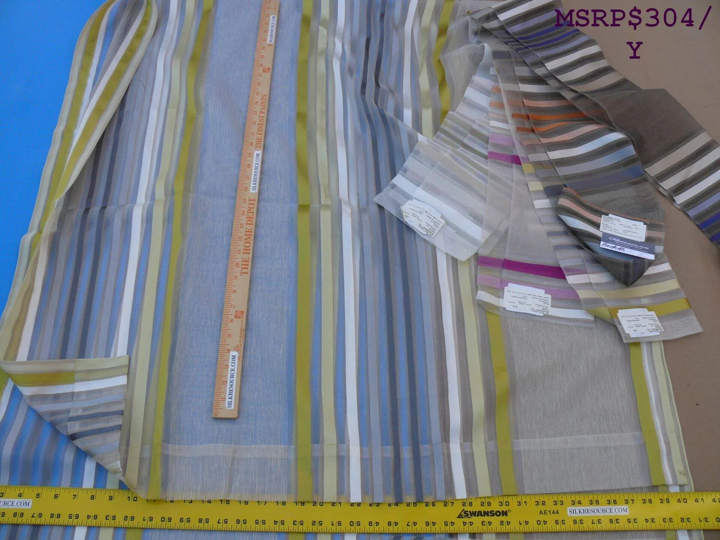 7 Berkbox46 Scalamandre 2.4 Yards "marmara" Moss (main Piece) Plus 5 Pcs 13"x35" Other Colorways, Linen Blend