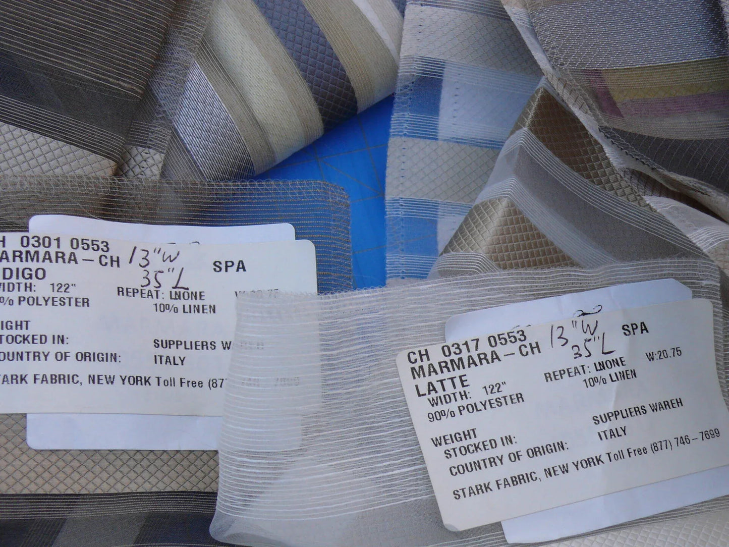 7 Berkbox46 Scalamandre 2.4 Yards "marmara" Moss (main Piece) Plus 5 Pcs 13"x35" Other Colorways, Linen Blend