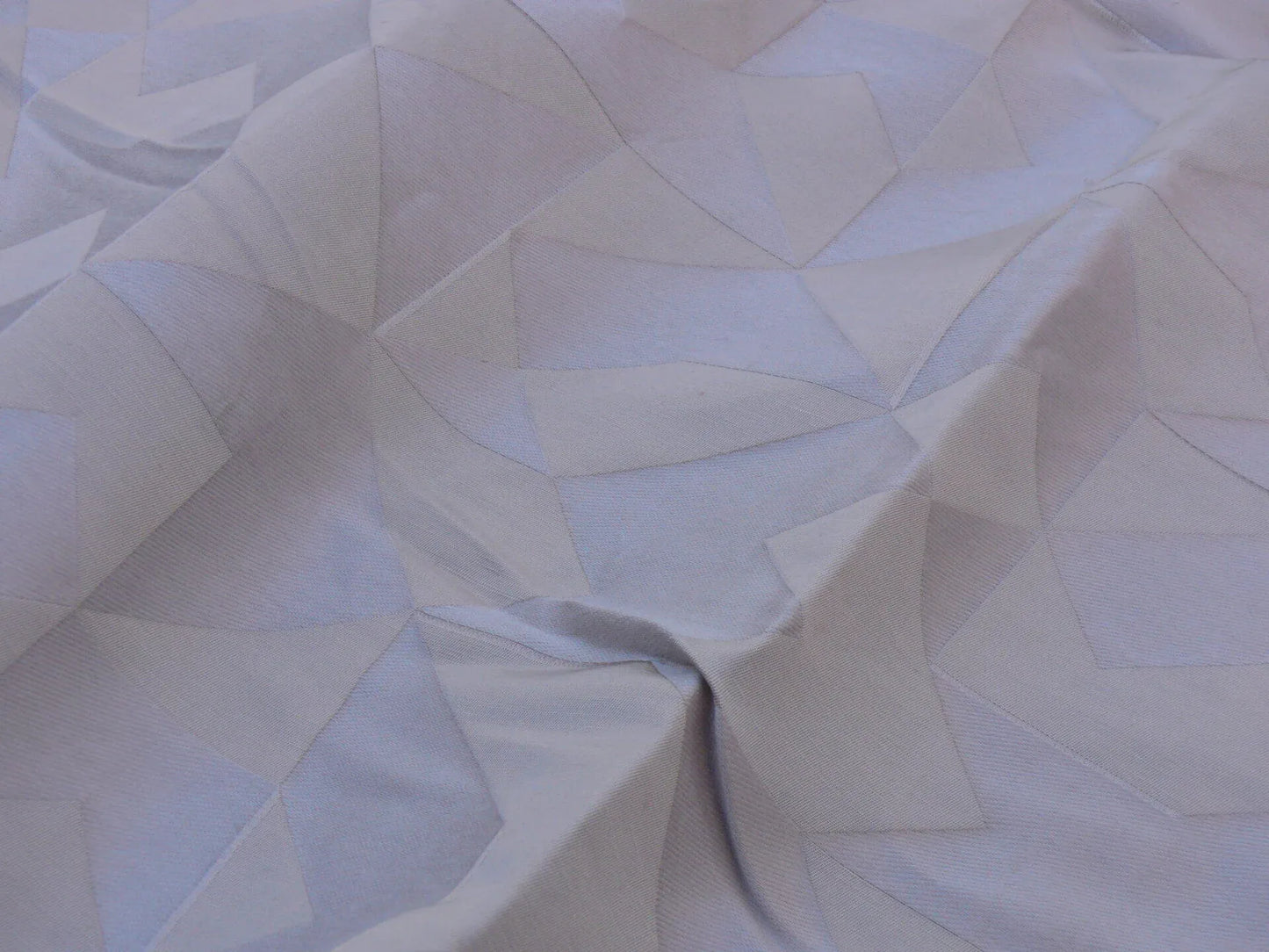 8 Berkbox46 Scalamandre Christian Fischbacher 2.4 Yards "tangram" Linen, Taupe And Beige Geometric Pattern