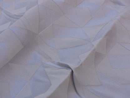 8 Berkbox46 Scalamandre Christian Fischbacher 2.4 Yards "tangram" Linen, Taupe And Beige Geometric Pattern