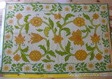 Goldenrod 7'3"x4'10" Rug, Orange Gold Green Tulips, Sunflowers - MSRP 1400