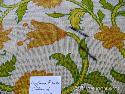Goldenrod 7'3"x4'10" Rug, Orange Gold Green Tulips, Sunflowers - MSRP 1400
