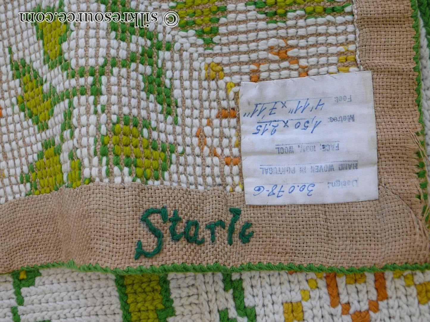 Goldenrod 7'3"x4'10" Rug, Orange Gold Green Tulips, Sunflowers - MSRP 1400