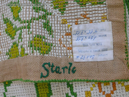 Goldenrod 7'3"x4'10" Rug, Orange Gold Green Tulips, Sunflowers - MSRP 1400