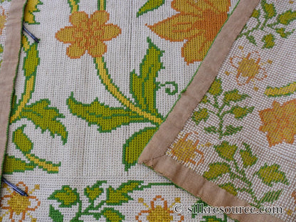 Goldenrod 7'3"x4'10" Rug, Orange Gold Green Tulips, Sunflowers - MSRP 1400