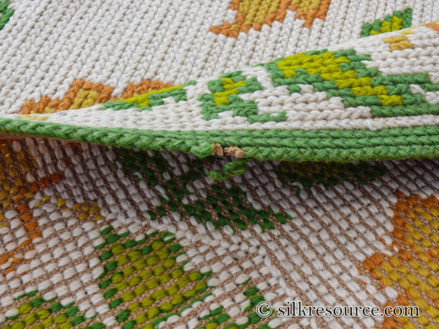 Goldenrod 7'3"x4'10" Rug, Orange Gold Green Tulips, Sunflowers - MSRP 1400