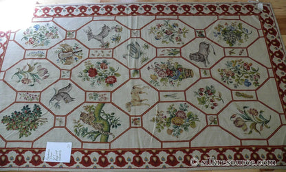 Stark BARENTU SILVER  Diamond Barratta Collection Leopard Deer Bird Flora Zoology 100% Wool 5x9' MSRP USD2300