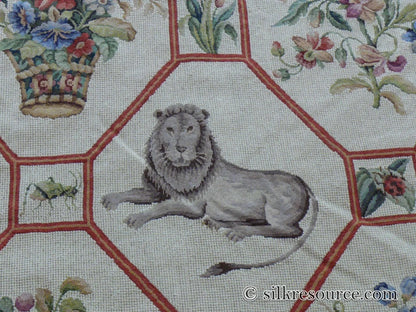 Stark BARENTU SILVER  Diamond Barratta Collection Leopard Deer Bird Flora Zoology 100% Wool 5x9' MSRP USD2300