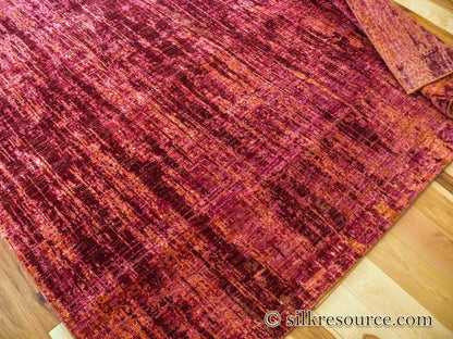 Stark CORUM MAROON Deep Red Orange Pink Raspberry Rust Iridescent Abstract Rain Forest Landscape 8x10' Rug MSRP USD11500