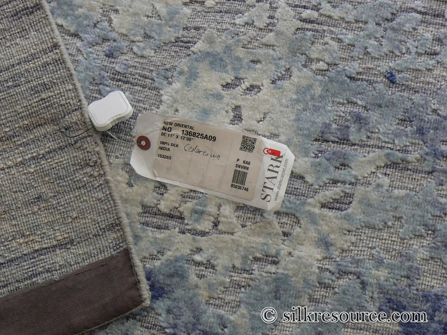Stark Cedartown Light Slate Grey Modern Blue Grey Rug Medallion Hand Knotted - 100% Silk - 9x12' MSRP USD16250