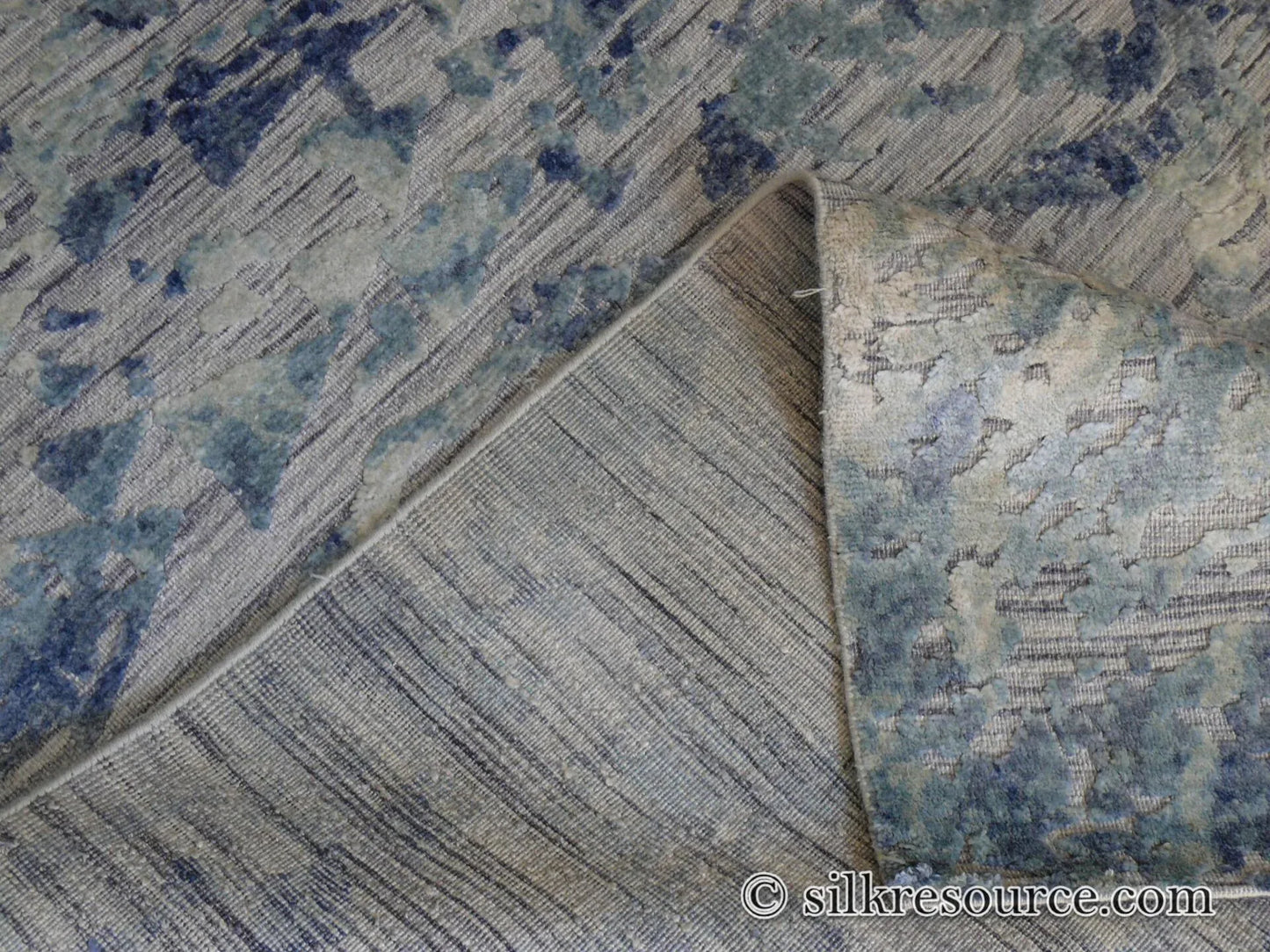 Stark Cedartown Light Slate Grey Modern Blue Grey Rug Medallion Hand Knotted - 100% Silk - 9x12' MSRP USD16250