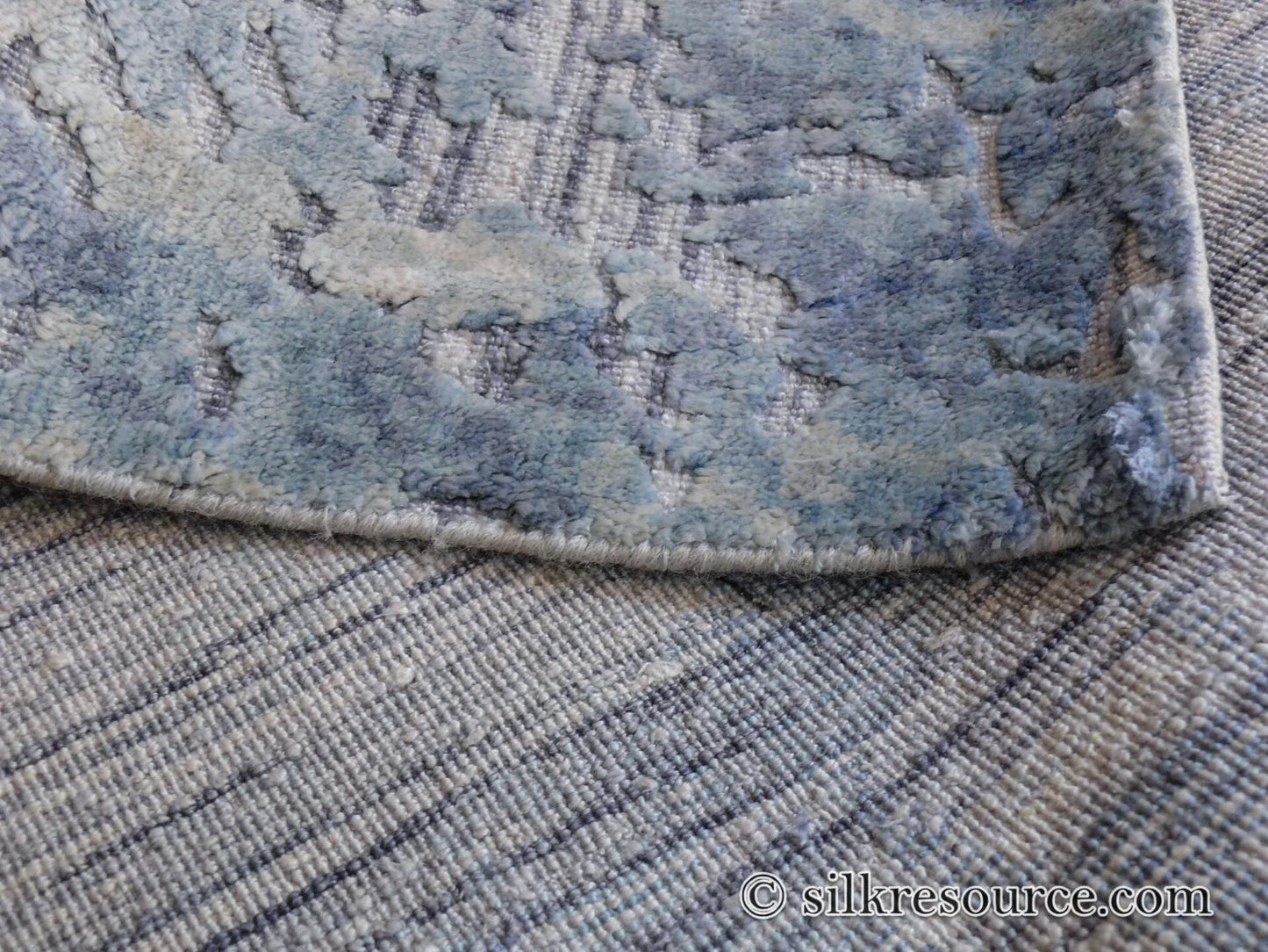 Stark Cedartown Light Slate Grey Modern Blue Grey Rug Medallion Hand Knotted - 100% Silk - 9x12' MSRP USD16250